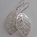 SALE - Sterling silver leaf pendant earrings - were 24 dollars, now 19 dollars