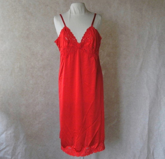 Red Vintage Slip Plus Size 42 Full Length Vanity by WizzleSneet