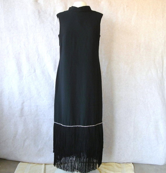Vintage Dress Black Plus Size Flapper Formal Evening Gown