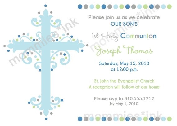 First Communion or Baptism Invitation (Boy) - PRINTABLE INVITATION DESIGN Il_570xn