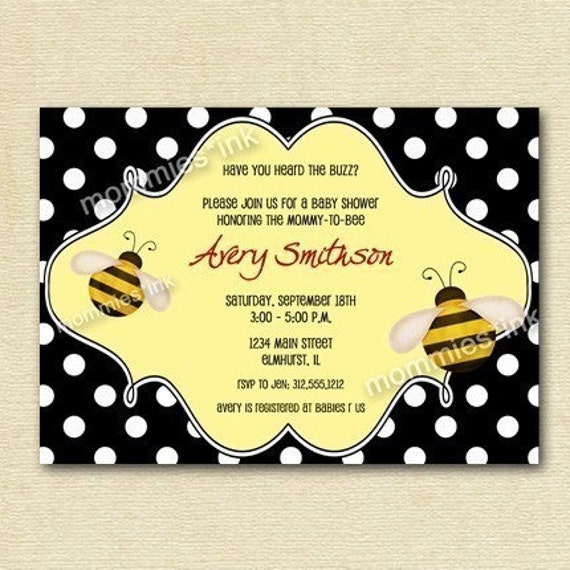 Items similar to Bumblebee Buzz Baby Shower Invitation ...