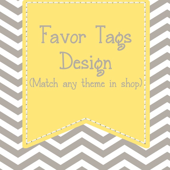 Matching Party Favor Tags - PRINTABLE TOPPER DESIGN Il_570xn