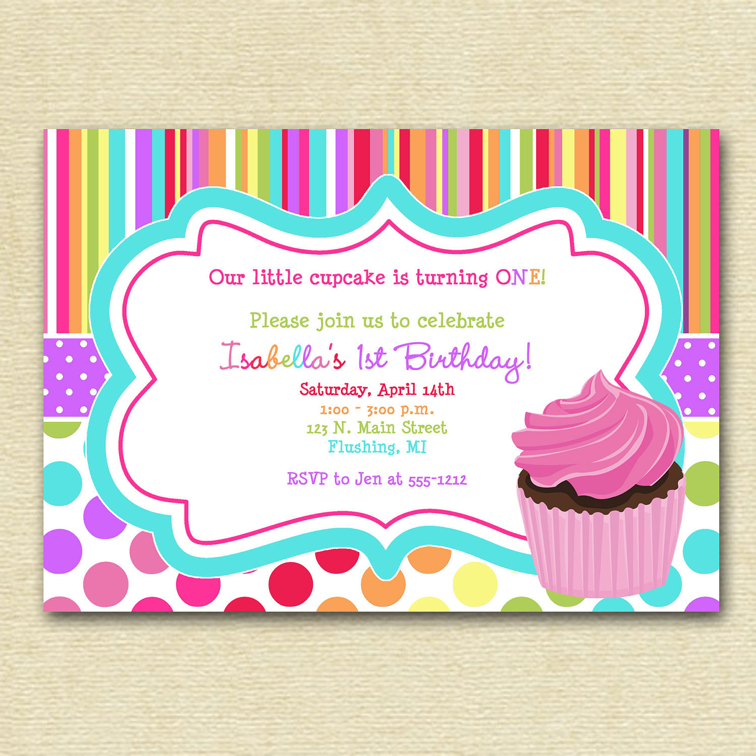 Cupcake Birthday Invitations 4