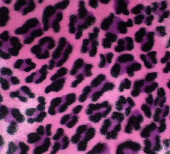 Fuzzy Pink Leopard Faux Fur Fabric by chelseagrrlx on Etsy