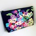 Zippered Cosmetic Bag WATER BOUQUET Amy Butler Fabric