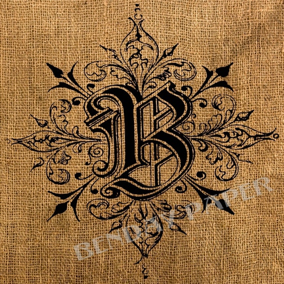 Items Similar To Victorian Monogram B Antique Burlap Feedsack Pillow ...