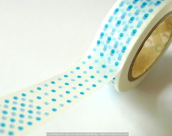 MARBLE BLUE Japanese Washi Decorative Tape - MT Dots Pattern 15mm