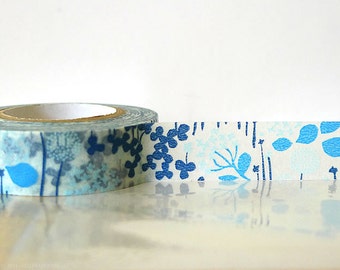 Japanese Washi Tape - Little Garden BLUE Masking Tape