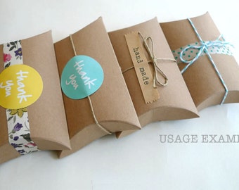Kraft Gift Boxes Kraft Pillow Boxes Packaging Box 3 x 3.5 x 1 in- Set of 12 Blank Wedding Favor boxes