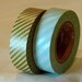 Japanese Masking Tape - Baby Blue and Gold Stripe mt Washi Tape Set of 2 PrettyTape