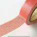 Japanese Washi Tape - Deco Horizontal DEEP ORANGE Stripe Pattern MT