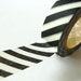 Japanese Washi Tape Black and white Striped- Thick Diagonal Stripe 15mm MT