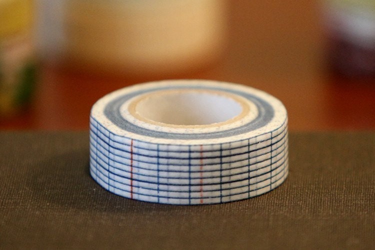 Japanese Masking Grid Tape FLAT Blue 18mm SINGLE