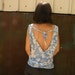 SALE 50% Open back light floral blue shirt