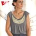 SALE APRON SHIRT in grey with yellow dots