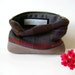 re-purposed wool leather zip pouch wool lining wallet // la trousse
