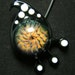 Blown Glass..Abstract Retro...Necklace Pendant by Fireworx Glass