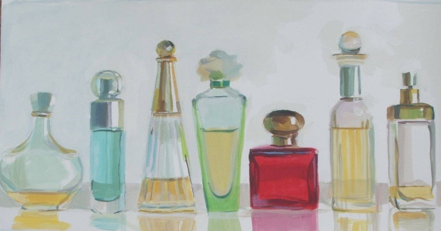 Original Acrylic Painting of Perfume Bottles by ArtByTemple