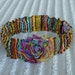 Crazy for Stripes Dog Scrunchie Necklace with striped rose - M