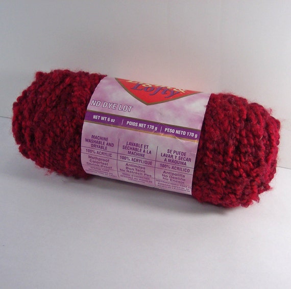 WINE COLOR YARN. RED HEART Light and Lofty 6 OZ YARN. 100