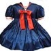 Satin Sailor Dress Sissy Navy Blue Red and White Custom Size Plus Size Halloween Costume Middy Collar Bows Cute Unisex Adult Baby