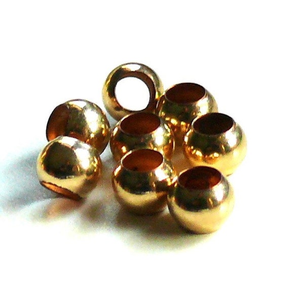 14K GoldFilled Round Large Hole 6mm 8 beads by AllThingsBeadiful