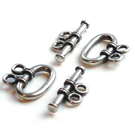 Sterling Silver Double Strand Toggle Clasp 2 clasps