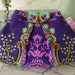 SMALL PLEATED CLUTCH - Peek-a-Boo Pleat Purse in textile designer Jennifer Paganelli's purple cotton Crazy Love fabrics