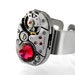 Steampunk Ring, Ruby Crystal & Vintage Watch Movement