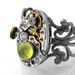 Peridot Steampunk Ring, Peridot Gemstone & Vintage Hamilton Watch Movement - Adjustable Ring