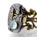 RESERVED FOR EM - Sky Blue Topaz Steampunk Ring with Vintage Elgin Watch Movement / Gemstone Ring / Adjustable Ring