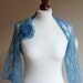 sea blue lace knitted shrug
