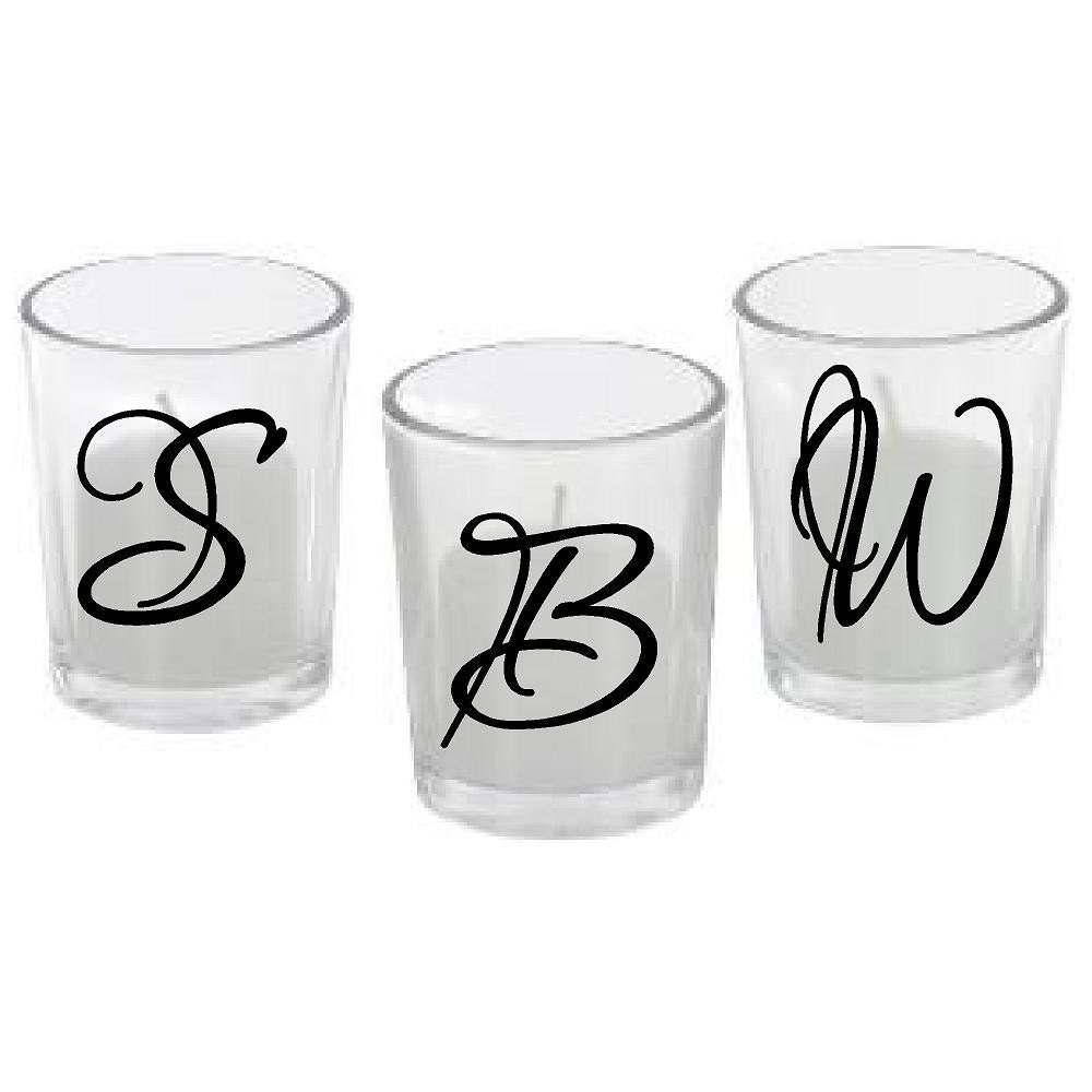 Wedding Vinyl Decal Decoration Stickers Votive Candle Holder