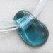Aqua Blue Glass Channel Pendant Necklace