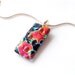 Lava Red and Black Dichroic Glass Necklace -reserved