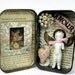 Altered Altoid Tin Assemblage Collage "Amour" with Antique Frozen Charlotte