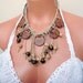 primitive braided fringe wooden beaded native american indian Linen Necklace