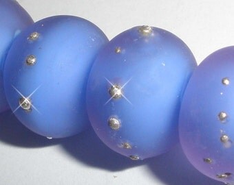 SAND PEBBLES in Lavender .....Set of -5- Handmade Lampwork Beads purple beach ocean sea glass summer.....BeatleBabyGlassworks