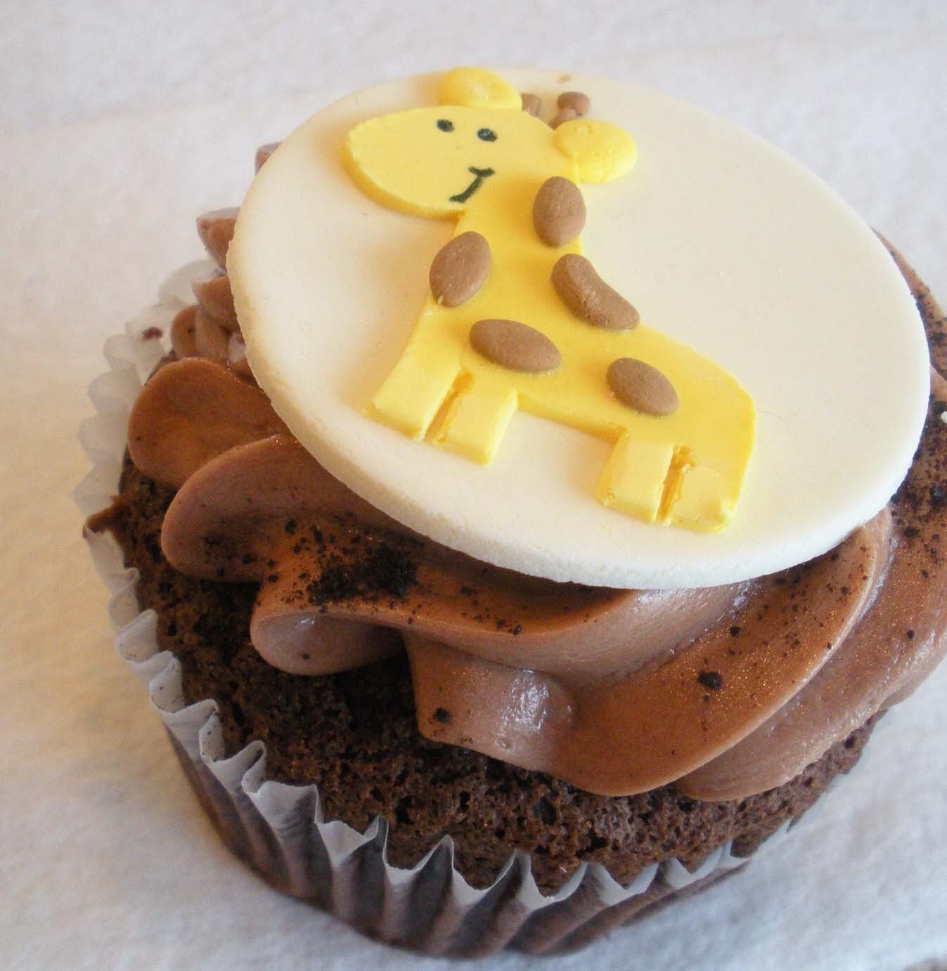 Baby Giraffe Fondant Cupcake Topper for Baby Shower Birthday