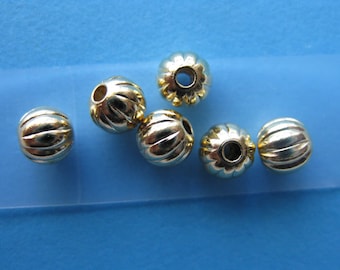 Pkg 100 3mm Gold Plated Corrugated Round Beads