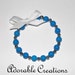 SALE Dark Aqua & Silver Bracelet With Satin Bow
