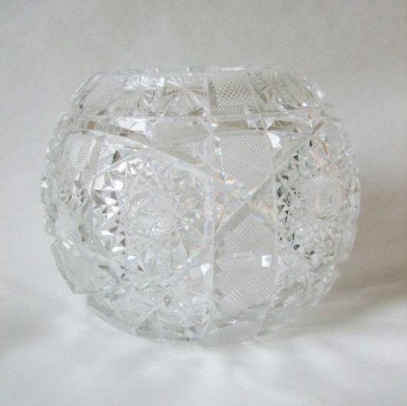 Lead Crystal Rose Bowl by dbronson2 on Etsy