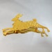 Vintage Rabbit Brooch. Gold Easter Egg Design. Bunny.