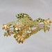 Vintage Frog Brooch Peridot Emerald and Lime Green Rhinestone
