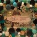 French Themed Button Picture Frame in Black, White & Aqua for 4"x6" photo