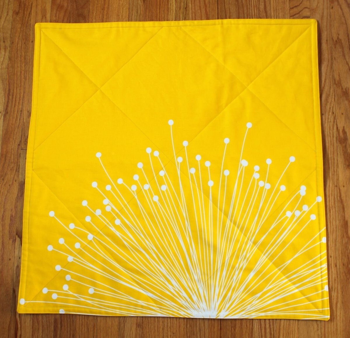 Modern Baby Floor Playmat. Yellow Flower. NonToxic Materials