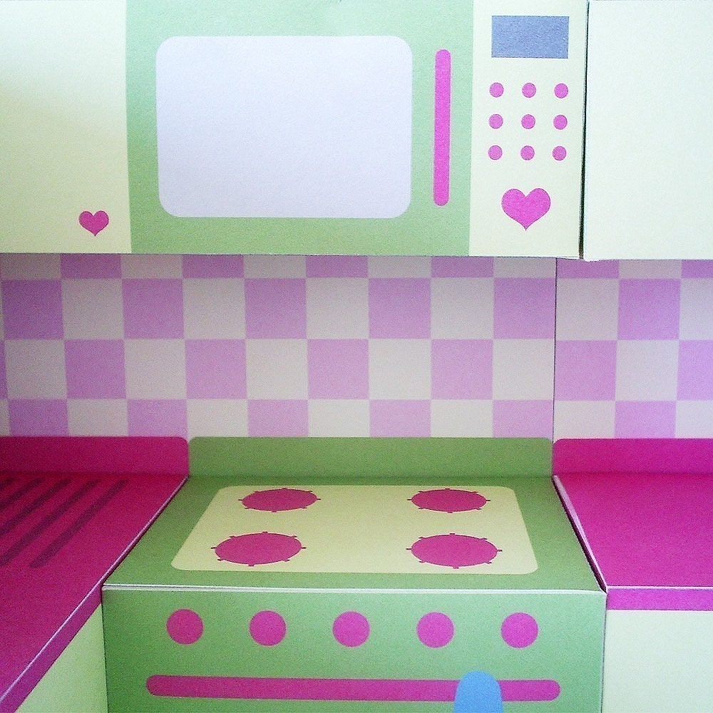 Printable kitchen set PDF paper craft