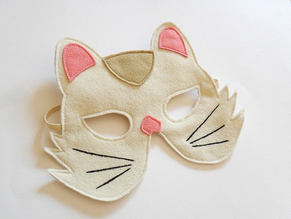 White Cat Carnival Kids Animal Mask Children Kitty Felt Mask White Cat Carnival Kids Animal Mask Children Kitty Felt Mask