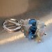 Opal Sapphire Earrings with Ethiopian Fire Opals, Sapphire Blue Quartz Sterling Silver Ear Wires