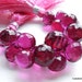 SALE - Red Violet Quartz Faceted Onion Briolettes Trio
